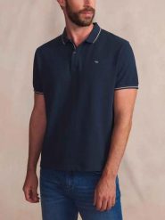 Polo TBS Darel. Niebieskie koszulki polo Tbs, na lato, m, bez wzorów, z bawełny, bez kołnierzyka, bez ramiączek. Za 218.65 zł.