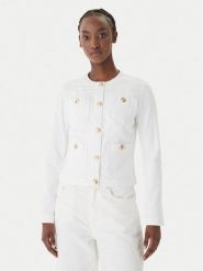 Liu Jo Kurtka jeansowa UA6260 D0275 Biały Regular Fit. Białe kurtki Liu Jo, bez wzorów, z bawełny, bez kaptura. Za 1,079.00 zł.