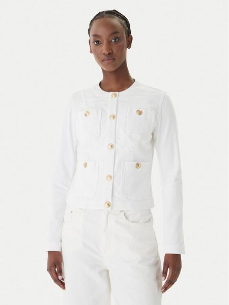 Liu Jo Kurtka jeansowa UA6260 D0275 Biały Regular Fit. Białe kurtki Liu Jo, bez wzorów, z bawełny, bez kaptura. Za 640.99 zł.