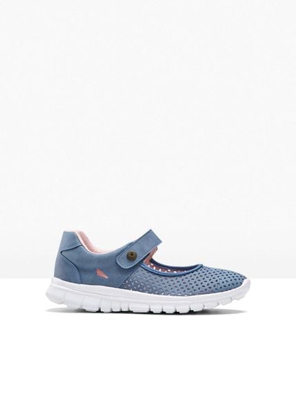 Baleriny w stylu Mary Jane. Niebieskie obuwie sportowe bonprix, bez zapięcia. Za 114.99 zł.