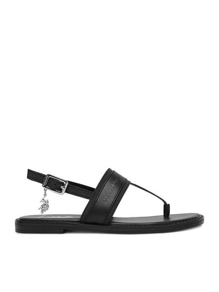 U.S. Polo Assn. Sandały EO-CASSIE001W/6TY1 Czarny. Czarne sandały U.S. Polo Assn., bez wzorów, z materiału, bez obcasa, na płaskiej podeszwie, bez zapięcia. Za 111.99 zł.