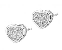 Kolczyki srebrne z cyrkoniami - serca. Szare kolczyki Apart, z cyrkonią, srebrne. Za 139.00 zł.