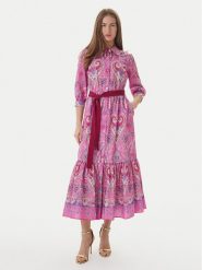 Luisa Spagnoli Sukienka koszulowa Pampa 543211 Różowy Regular Fit. Czerwone sukienki LUISA SPAGNOLI, xl, bez wzorów, z bawełny, bez kołnierzyka, bez ramiączek, koszulowe. Za 2,029.00 zł.