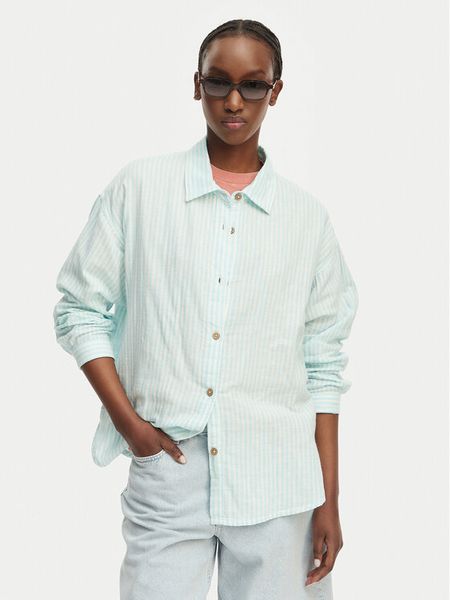 Roxy Koszula Morning Shine Stripe ERJWT03747 Niebieski jasny Loose Fit. Niebieskie koszule Roxy, l, bez wzorów, z bawełny, bez kołnierzyka, bez ramiączek. Za 139.99 zł.