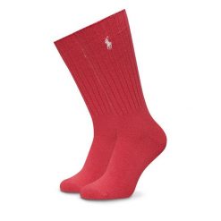 Skarpety długie Polo Ralph Lauren. Czerwone skarpety Polo Ralph Lauren, bez wzorów. Za 49.99 zł.