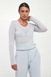 Sweter damski z wełny dziewiczej ELISABETTA FRANCHI. Swetry Elisabetta Franchi, bez wzorów, z wełny, bez ramiączek. Za 1,219.00 zł.