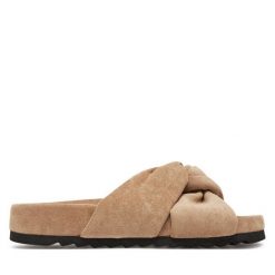 Klapki DeeZee. Brązowe klapki DeeZee, bez wzorów, bez obcasa. Za 119.99 zł.