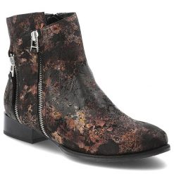 Brązowe Botki Maciejka Eleganckie Obuwie Damskie. Brązowe botki Maciejka, na zimę, bez wzorów, z jeansu, bez obcasa, na obcasie, bez zapięcia. Za 501.99 zł.