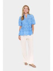 SAINT TROPEZ Bluzka w kolorze błękitnym rozmiar: XS. Niebieskie bluzki Saint Tropez, xs, bez wzorów, z bawełny, bez kołnierzyka, bez ramiączek. Za 148.45 zł.