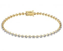 Bransoletka z żółtego złota z brylantami - 19 cm - 0,52 ct - próba 585. Żółte bransoletki Apart, z brylantem, złote. Za 10,190.00 zł.