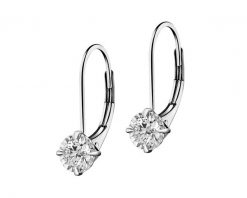 Kolczyki z białego złota z brylantami - 0,16 ct - próba 585. Białe kolczyki Apart, z brylantem, złote. Za 3,190.00 zł.