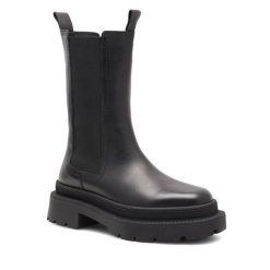 Botki Gino Rossi. Czarne botki Gino Rossi, bez wzorów, bez obcasa, na płaskiej podeszwie, bez zapięcia. Za 429.99 zł.