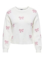ONLY Sweter Bora 15360712 Biały Regular Fit. Białe swetry Only, l, bez wzorów, z syntetyku, bez ramiączek. Za 149.99 zł.