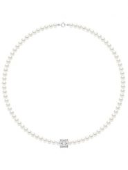 ATELIERS SAINT GERMAIN Naszyjnik perłowy w kolorze białym z cyrkoniami - dł. 42 cm rozmiar: onesize. Białe naszyjniki ATELIERS SAINT GERMAIN, z cyrkonią, srebrne. Za 426.99 zł.
