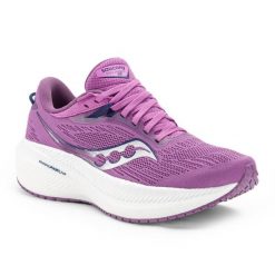 Buty do biegania damskie Saucony Triumph 21. Fioletowe obuwie sportowe Saucony, bez zapięcia, do biegania. Za 389.99 zł.