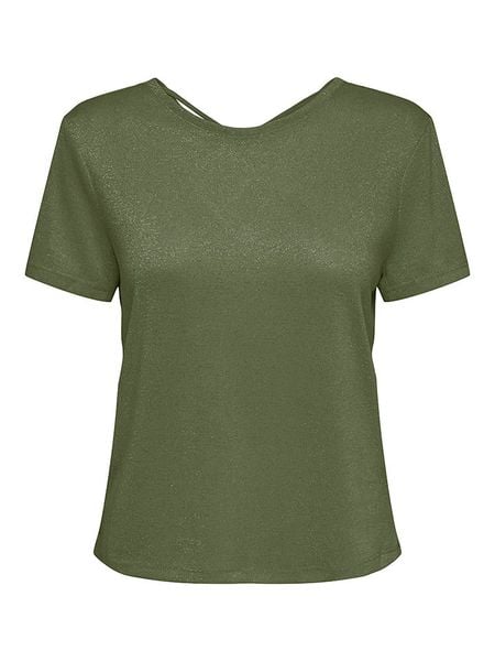 ONLY Koszulka w kolorze khaki rozmiar: M. Brązowe bluzki Only, m, bez wzorów, z wiskozy, klasyczne, bez kołnierzyka, bez ramiączek. Za 56.79 zł.