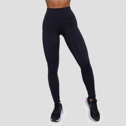 Legginsy damskie functional training z wysokim stanem czarne FIT. Czarne legginsy GYMBEAM, l, bez wzorów, z elastanu, z podwyższonym stanem. Za 112.90 zł.