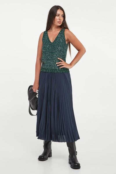 Top damski z cekinami Milord WEEKEND MAX MARA. Topy Weekend Max Mara, s, bez wzorów, bez kołnierzyka, bez ramiączek. Za 889.00 zł.