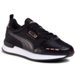 PUMA R78 WN`S METALLIC 37473901 Czarny. Czarne obuwie sportowe Puma, ze skóry ekologicznej, bez zapięcia. Za 269.99 zł.