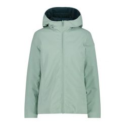 Kobieta odwracalna kurtka przeciwdeszczowa z kapturem na zamek CMP. Zielone kurtki sportowe CMP, bez wzorów, z kapturem. Za 622.55 zł.