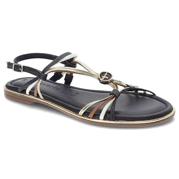 Granatowe Sandały Tamaris Eleganckie Płaskie Buty. Niebieskie sandały Tamaris, bez wzorów, biznesowe, bez obcasa, na płaskiej podeszwie, bez zapięcia. Za 269.00 zł.