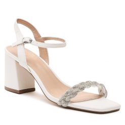 Sandały Jenny Fairy. Białe sandały Jenny Fairy, bez wzorów, bez obcasa, na słupku, bez zapięcia. Za 179.99 zł.