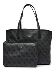 Guess Torebka w kolorze antracytowym - 32 x 27 x 15 cm rozmiar: onesize. Czarne torby na ramię Guess, z aplikacjami, z materiału, na ramię, bez dodatków. Za 482.03 zł.