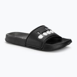 Klapki Diadora Praia. Czarne klapki Diadora, bez wzorów, bez obcasa. Za 83.99 zł.