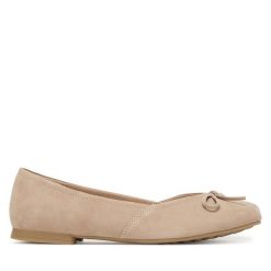 Baleriny Caprice. Brązowe baleriny Caprice, bez wzorów, bez obcasa. Za 339.99 zł.