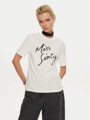 Miss Sixty T-Shirt 6L3SJ3780000 Biały Regular Fit. Białe t-shirty Miss Sixty, l, bez wzorów, z bawełny, bez kołnierzyka, bez ramiączek. Za 169.99 zł.