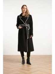 Smashed Lemon Płaszcz przejściowy w kolorze czarnym rozmiar: XL. Czarne płaszcze Smashed Lemon, xl, z aplikacjami, bez kaptura. Za 211.81 zł.