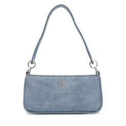 Torebka Calvin Klein. Niebieskie torebki klasyczne Calvin Klein, bez wzorów, z denimu, bez dodatków. Za 439.99 zł.