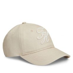 Czapka z daszkiem Tommy Hilfiger. Brązowe czapki TOMMY HILFIGER, bez wzorów. Za 209.99 zł.