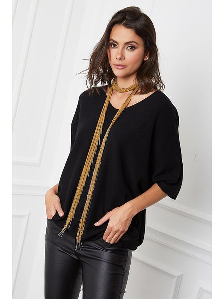 Joséfine Sweter "Dalor" w kolorze czarnym rozmiar: M. Czarne swetry Joséfine, m, bez wzorów, z kaszmiru, bez ramiączek. Za 201.45 zł.