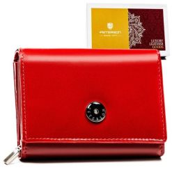 Damski portfel skórzany RFID z przegrodami - Peterson. Czerwone portfele Peterson, bez wzorów, ze skóry. Za 71.99 zł.