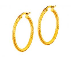 Złote kolczyki - koła, 24 mm. Żółte kolczyki Apart, złote. Za 639.00 zł.