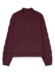 Vero Moda Sweter w kolorze ciemnofioletowym rozmiar: L. Różowe swetry Vero Moda, l, bez wzorów, z materiału, bez ramiączek. Za 91.34 zł.