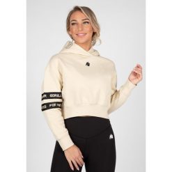 Tracey Cropped Bluza z kapturem - Beżowy. Brązowe bluzy GORILLA WEAR, xs, bez wzorów, z kapturem. Za 298.00 zł.