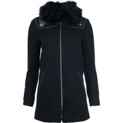 Desigual płaszcz damski Collin 40 czarny. Czarne płaszcze Desigual, bez wzorów, bez kaptura. W wyprzedaży za 645.00 zł.