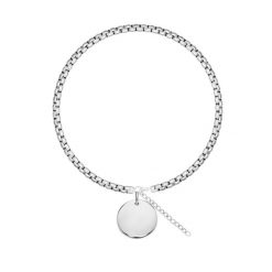 Bransoletka łańcuch Cube z medalikiem posrebrzana. Szare bransoletki Lilou, posrebrzane. Za 258.00 zł.