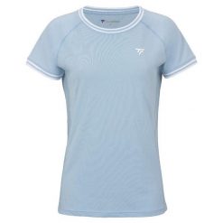 Damska koszulka tenisowa Tecnifibre Team Stretch Tee. Niebieskie bluzki TECNIFIBRE, bez wzorów, sportowe, bez kołnierzyka, bez ramiączek. Za 139.99 zł.