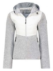 Geographical Norway Kurtka polarowa "Tilove" w kolorze szaro-białym rozmiar: XL. Białe swetry Geographical Norway, xl, z aplikacjami, z materiału, bez ramiączek. Za 118.84 zł.