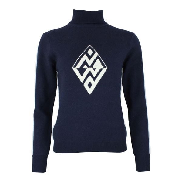 Damski sweter z golfem Peak Mountain Aglae. Niebieskie golfy Peak Mountain, bez wzorów, bez ramiączek. W wyprzedaży za 293.00 zł.