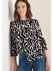 Cecil Bluzka w kolorze czarno-białym rozmiar: XL. Białe bluzki Cecil, xl, bez wzorów, z wiskozy, bez kołnierzyka, bez ramiączek. Za 109.26 zł.