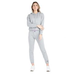 Bluza z bawełna z kaptur na co dzień na siłownię. Szare bluzy LEONE 1947 APPAREL, xs, bez wzorów, z bawełny, bez kaptura. Za 286.28 zł.