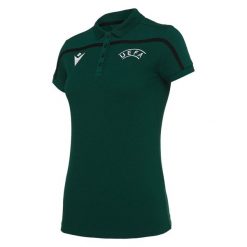 Damska koszulka polo Macron UEFA 2019. Czarne koszulki polo Macron, xl, bez wzorów, bez kołnierzyka, bez ramiączek. Za 196.00 zł.