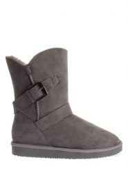 Blackfield Botki zimowe "Eden" w kolorze szarym rozmiar: 38. Szare botki Blackfield, na zimę, z aplikacjami, z materiału, z okrągłym noskiem, bez obcasa, bez zapięcia. Za 141.45 zł.