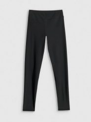 4F Legginsy do pływania damskie - czarne M. Czarne legginsy 4f, m, bez wzorów, z materiału, długie. Za 129.99 zł.