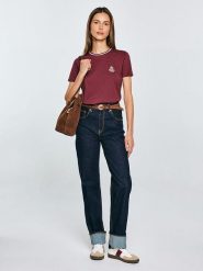 BIG STAR Koszulka "Lemorse" w kolorze bordowym rozmiar: XS. Czerwone bluzki Big Star, xs, bez wzorów, z bawełny, retro, bez kołnierzyka, bez ramiączek. Za 37.99 zł.