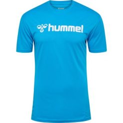Koszulka Hummel Logo. Niebieskie bluzki Hummel, s, bez wzorów, sportowe, bez kołnierzyka, bez ramiączek. Za 119.00 zł.